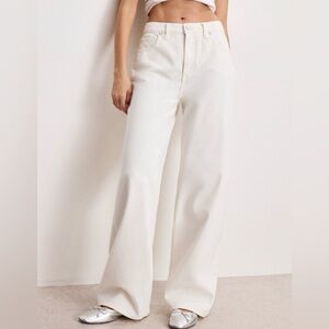 Good American Good Standard Baggy Jeans Cloud White Size 4/27 Wide Leg NWT